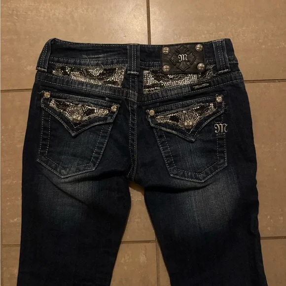 Miss Me Dark Indigo Bootcut Jeans with Fading - Picture 5 of 7